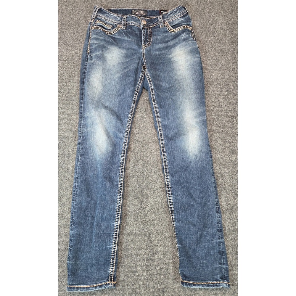 Silver Suki Jeans Womens 12 Blue Mid Skinny